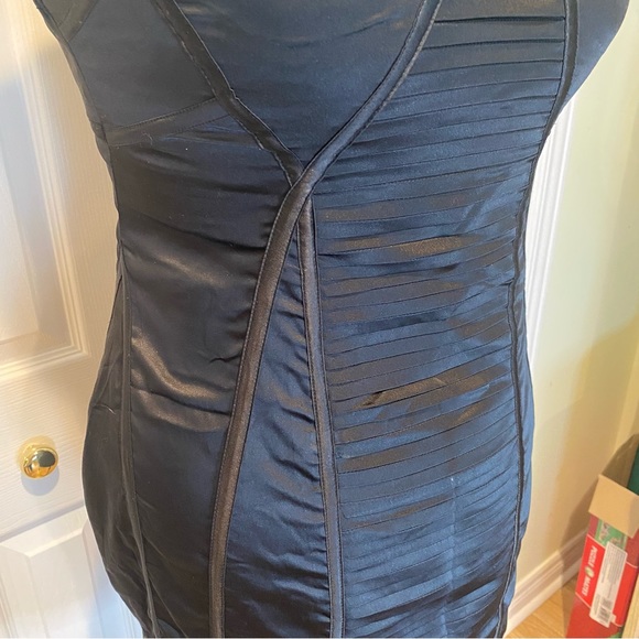 BUFFALO Mini Strapless Sexy Satin Black Mini Dress. Size Large - Picture 3 of 16